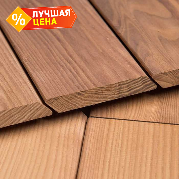 Планкен скошенный 25x120x5000 мм Экстра термо-лиственница